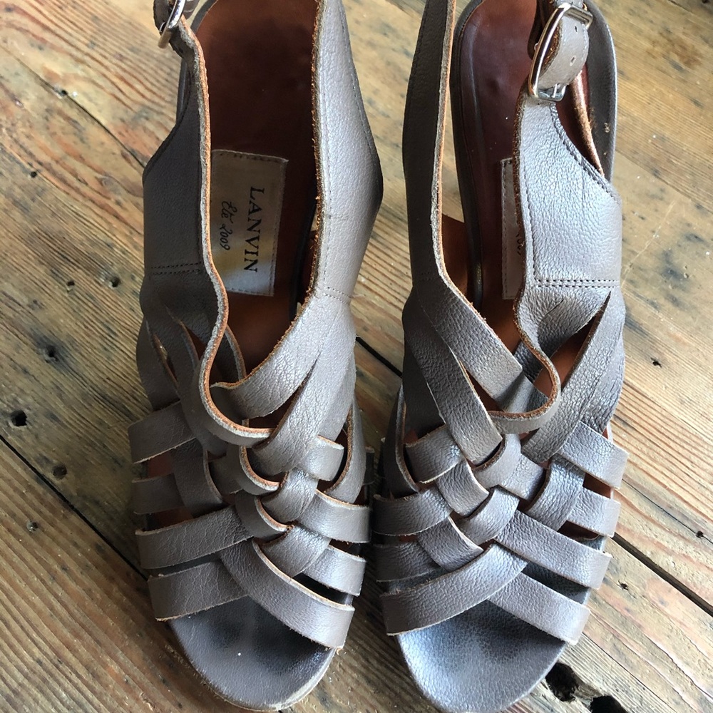 Lanvin weaved leather heels
